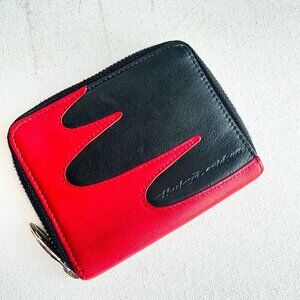 Harley Davidson Black Red Small Zip Around Wallet